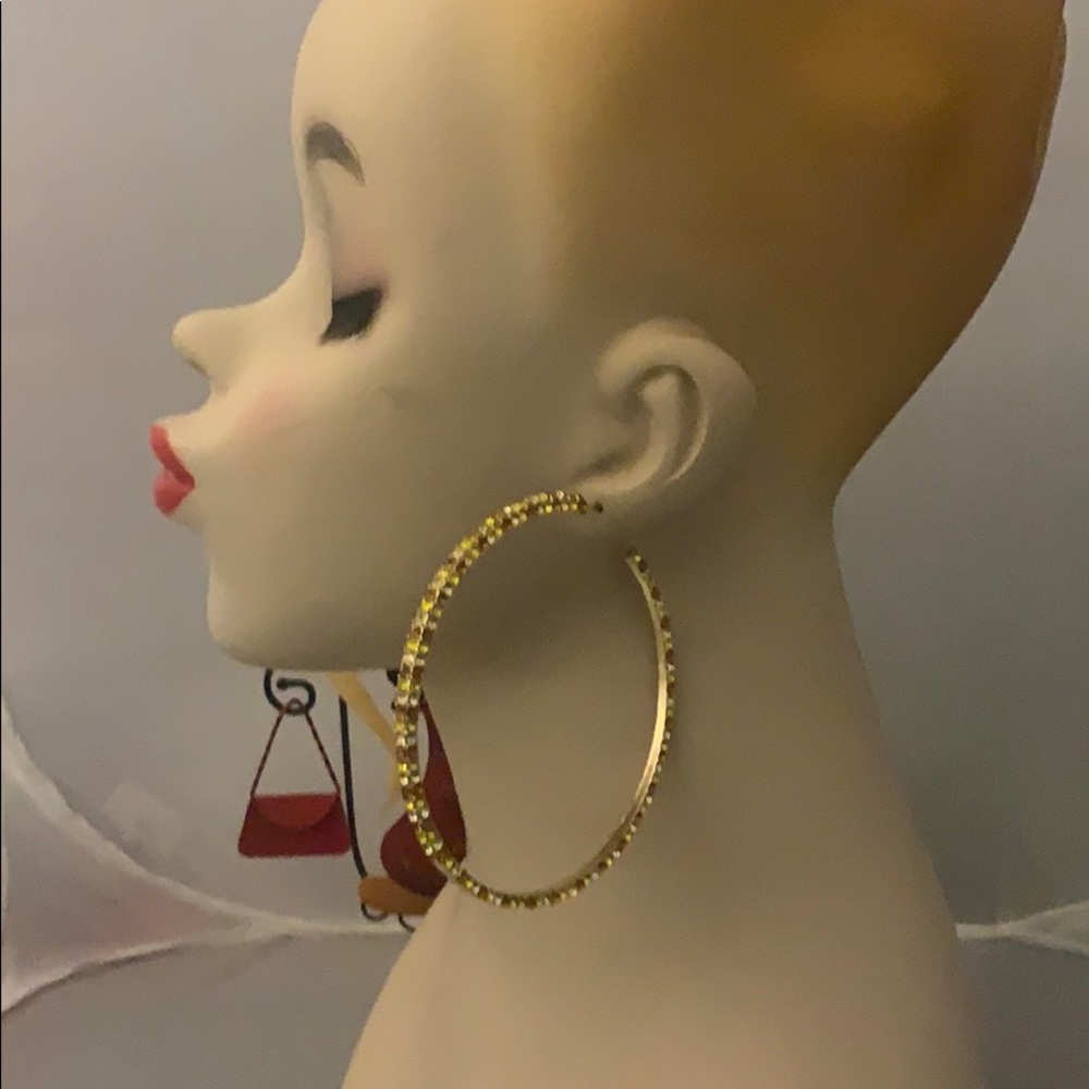 Gold hoop rhinestone